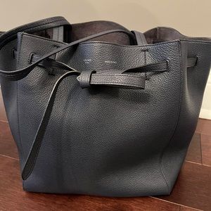 Celine small cabas phantom in soft grained calfskin in navy